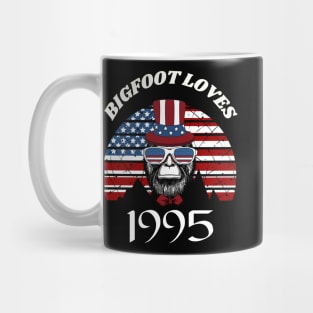 Bigfoot loves America and People born in 1995 Mug